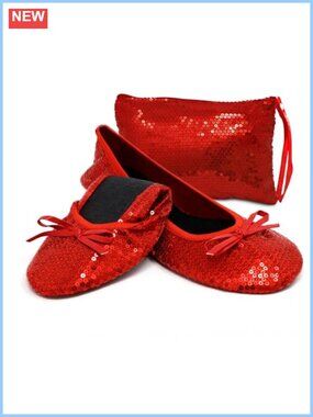 Sequin Foldable Ballet Flats Comfortable Dressy Wedding Party Shoes